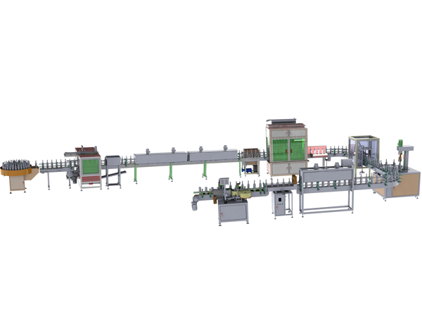 保健酒灌裝鎖蓋收縮噴碼貼標生產線